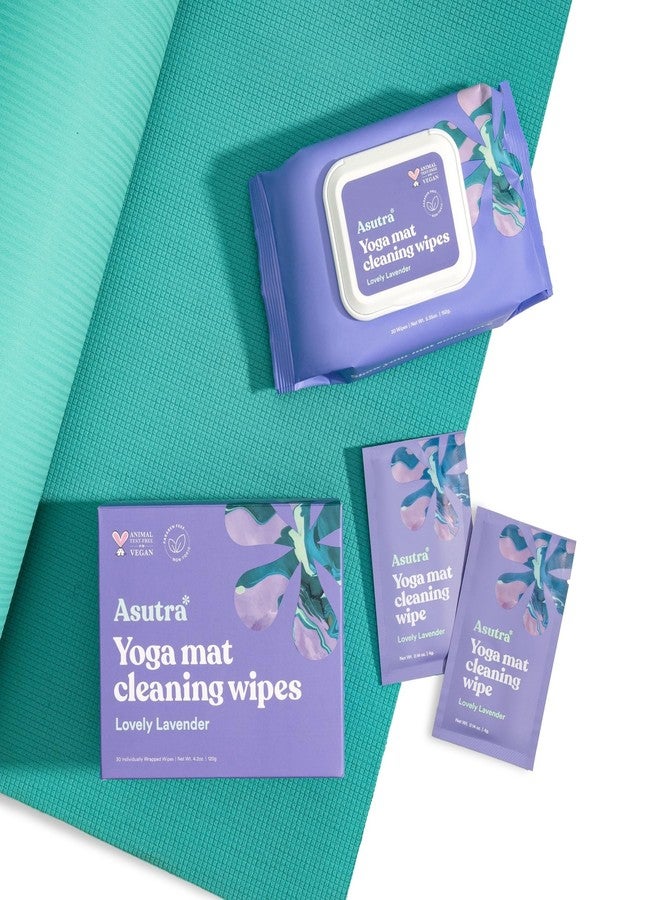ASUTRA Yoga Mat Cleaning Wipes (Lovely Lavender), 1 Pouch (30 Wipes) - No Slippery Residue, Deep-Cleansing for Fitness Gear & Gym Equipment - Image 4